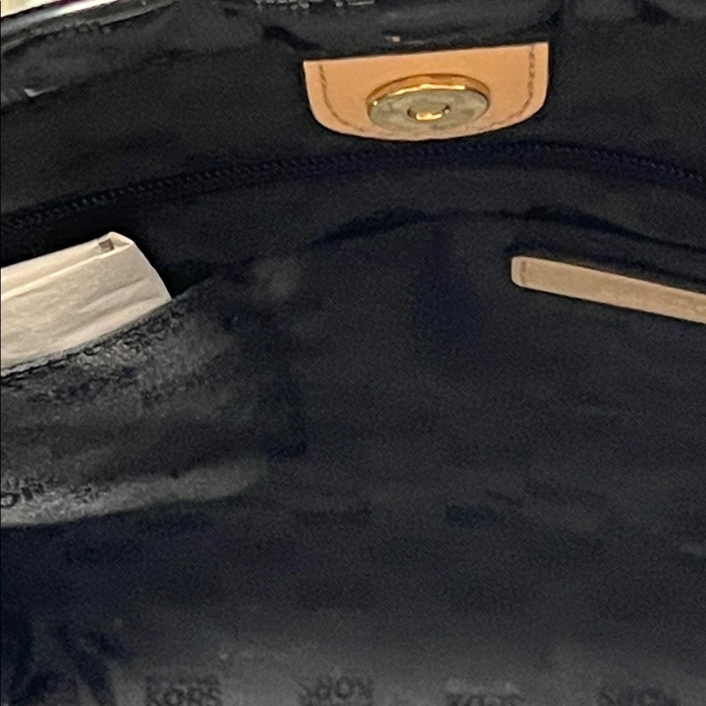 Michael Kors Black Logo Tote Gold Hardware Large Shoulder Bag - Picture 9 of 12